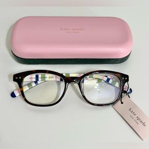 Kate Spade Blue Light Blocker Glasses Readers +0.00 Rebecca 47mm Havana Multi